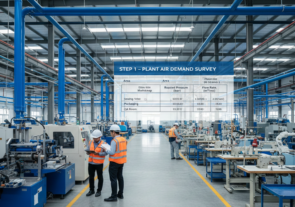 Thiết kế hệ thống ống hợp kim nhôm khí nén_bước 1