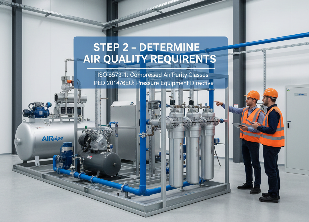 Thiết kế hệ thống ống hợp kim nhôm khí nén_bước 3